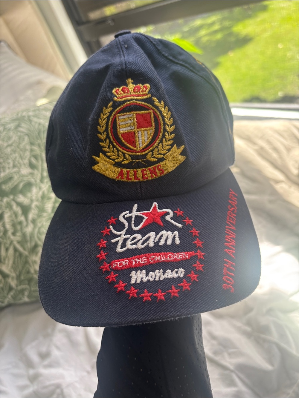 Allens Embroidered Navy Baseball Cap with Red & Gold Crest